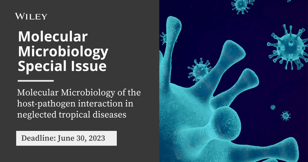 📢@MolMicroEditors seeks research & reviews for an issue on molecular biology of the host-pathogen interaction in neglected tropical diseases. Guest edittors: Marcel I Ramírez, Giussepe Palmisano, & Jorge González Cortés. Organized by @DanielRojas150. ➡️ ow.ly/h4OI50MVbbF