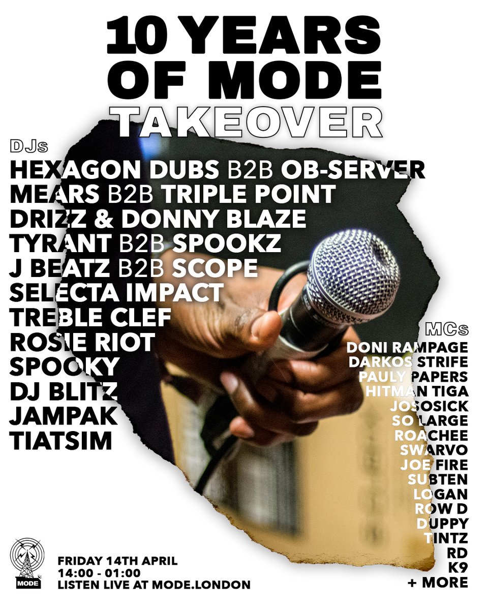 Big up everyone that took part in the 10 Years of Mode Takeover it was a definitely one for the history books! 

The sets are up now on Mixcloud  

Look out for the visuals 👀

mixcloud.com/modelondon/pla…