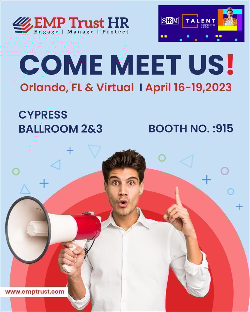 EMPTrust's tweet image. We’re super excited to be exhibiting at the SHRM Talent Conference &amp;amp; Expo. [Orlando, FL from APR 16-19]
Learn more:  hubs.ly/Q01LDQG70
📍Visit us at Booth no.: 915, Cypress Ballroom 2 &amp;amp; 3.
#shrmtalentconferenceandexpo #shrmtalentconference #emptrusthrsolutions #talentexpo