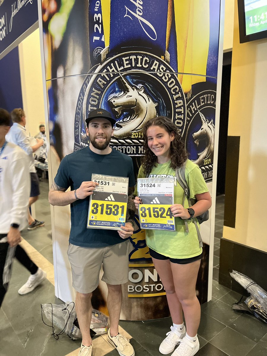 Marathon Monday is here! Dr. Josef Kurtz, Professor of Biology, Provost and Chief Academic Officer, got some marathon tips from 2014 #BostonMarathon winner and Olympic silver medalist Meb Keflezighi at Friday’s <a href="/RedSox/">Red Sox</a> game.