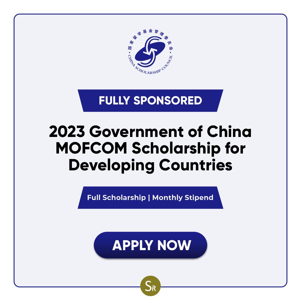 scholarsregion's tweet photo. 2023 Government of China MOFCOM Scholarship for Developing Countries

Host Country: China

Study Level:
• Masters degree
• PhD degree

Eligible: All Developing Countries 

Benefits:
✅Full Scholarship
✅Monthly Stipend

Deadline: May 31, 2023

APPLY↙️
https://t.co/fwXQhJmAc1 https://t.co/cyCbvcjvaW