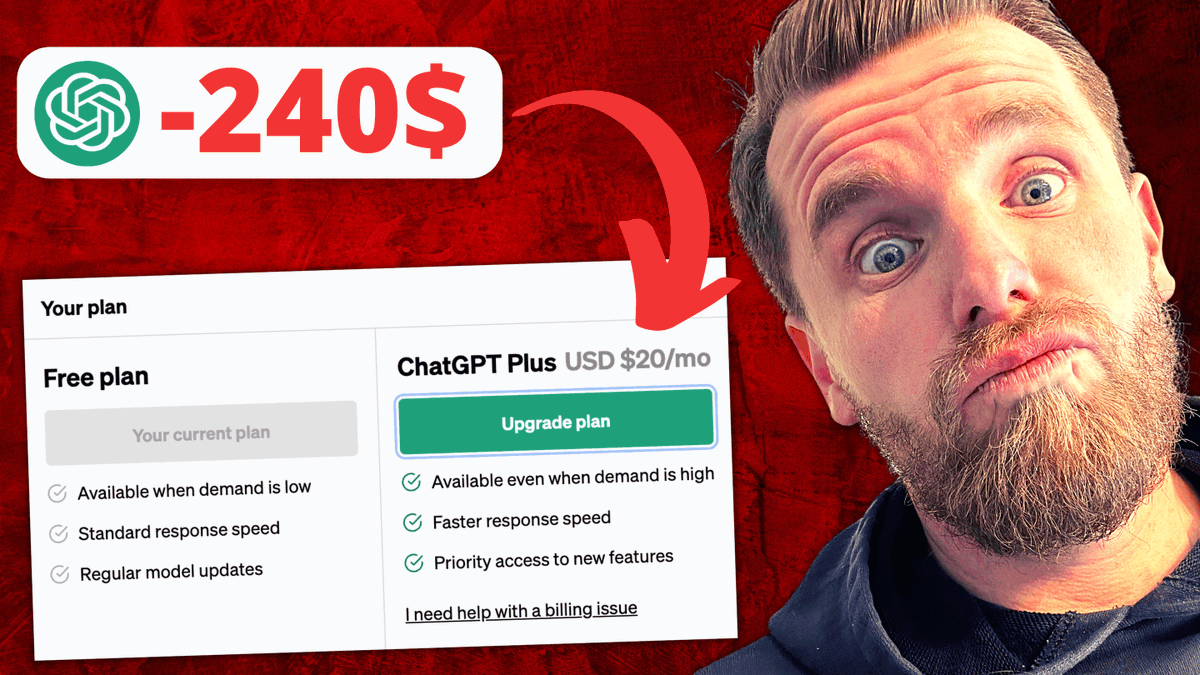 LudoSLN's tweet image. #ChatGPT Plus : faut-il s&apos;abonner ? Non et je vous dis pourquoi ici, tests à l&apos;appui → youtu.be/LellsjGRneA

#GPT4 #ChatGPTPlus