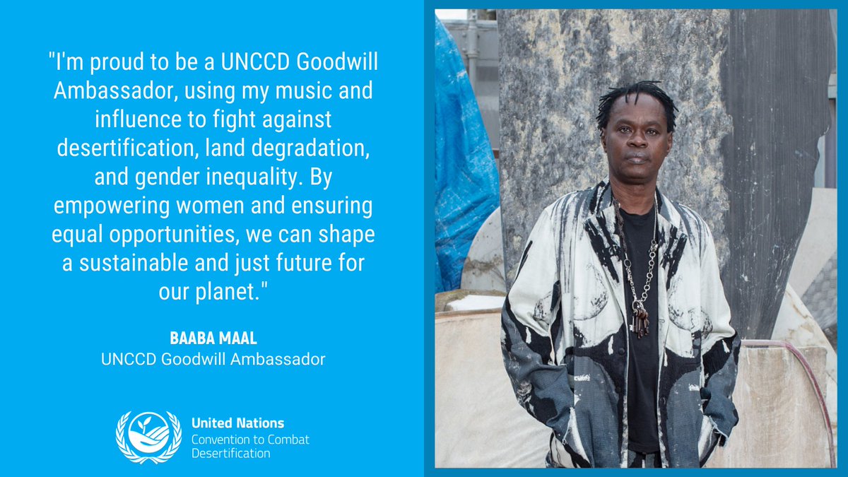 Proud to serve as a <a href="/UNCCD/">UN Land and Drought</a> Goodwill Ambassador! 

I'll use my music &amp; influence to fight desertification, land degradation, and gender inequality. 

Let's work together to achieve land degradation neutrality by 2030! 🌍 #UNited4Land