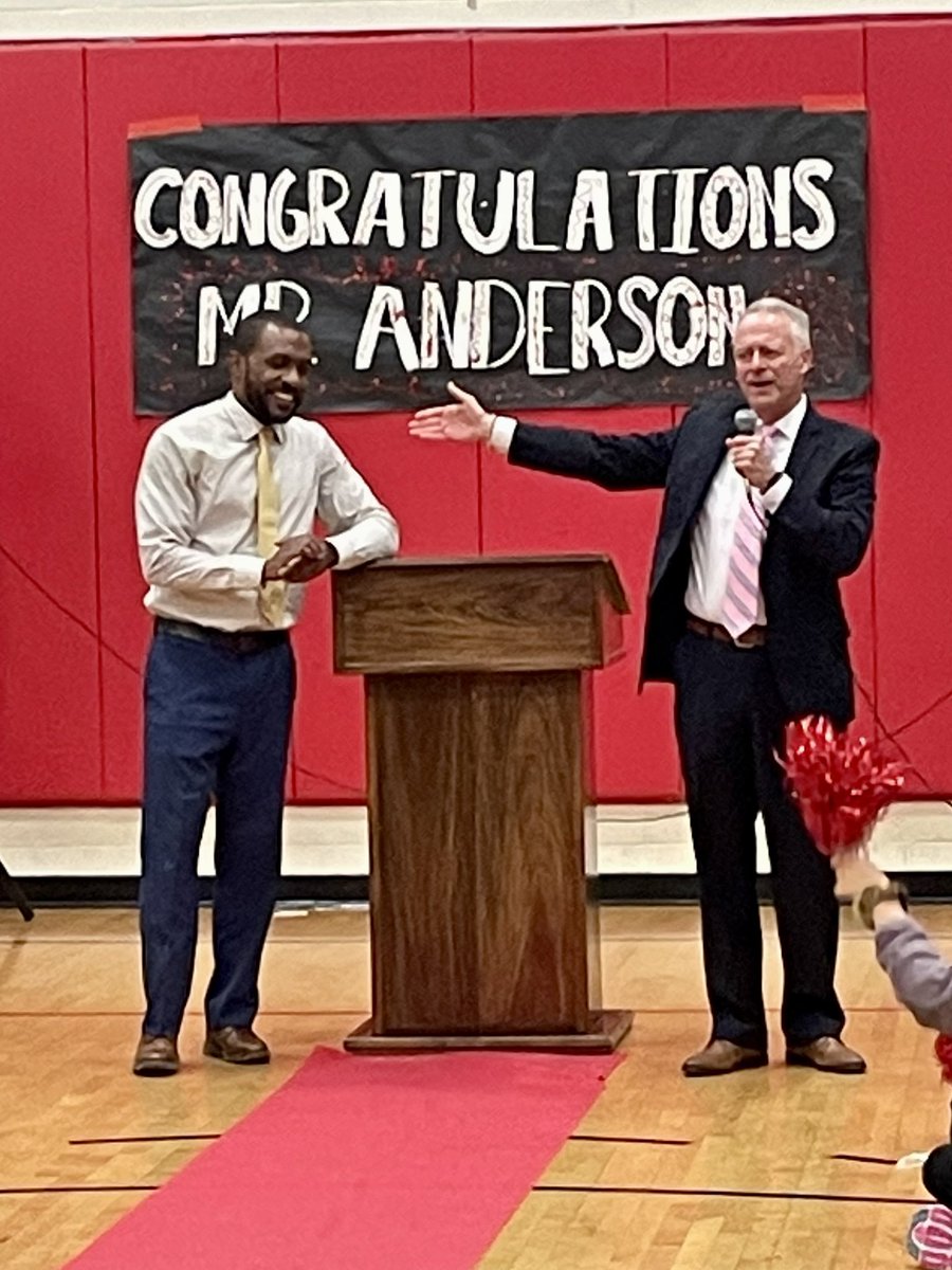 What’s up <a href="/hcpss_loes/">Longfellow ES</a> Mr. Derek Anderson, the #HCPSS 2023 Principal of the Year! He was surprised this morning by Longfellow staff and students, <a href="/mjmsuper/">Michael J. Martirano, Ed.D.</a> and HCPSS leaders. #CelebrateHCPSS