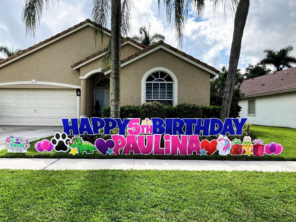 MyGreetingYards's tweet photo. It’s purples and pinks for Paulina’s 5th 🤚🏽

Happy 5th birthday, Paulina! 🥳

🥳 Let us help you celebrate in a BIG way!
💻 Book online! https://t.co/1Rg1D0LEZ1
📞 (877)778-2885

#mygreetingyards #yardcards #yardsigns #lakeworth #wellington #royalpalmbea… https://t.co/iMcNYPIq3Q https://t.co/GOlHLBhS4q