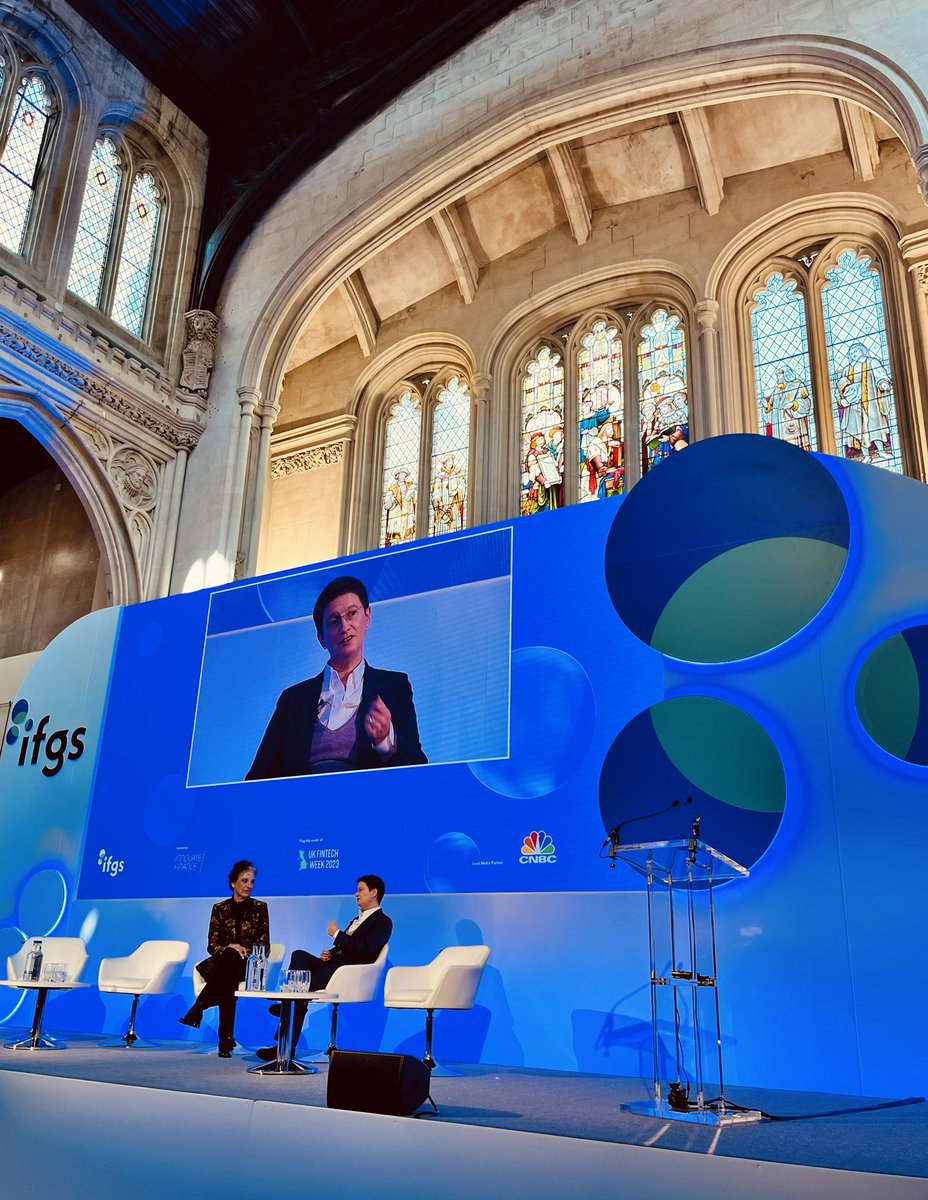 Feast for the eyes and ears! What an honor to hear from Julia Hoggett, CEO <a href="/LSEplc/">London Stock Exchange</a> on reshaping #capitalmarkets to make them fit for a green, diverse and equitable future that embraces innovation, against this stunning backdrop at <a href="/GuildhallLondon/">Guildhall London</a> #IFGS2023