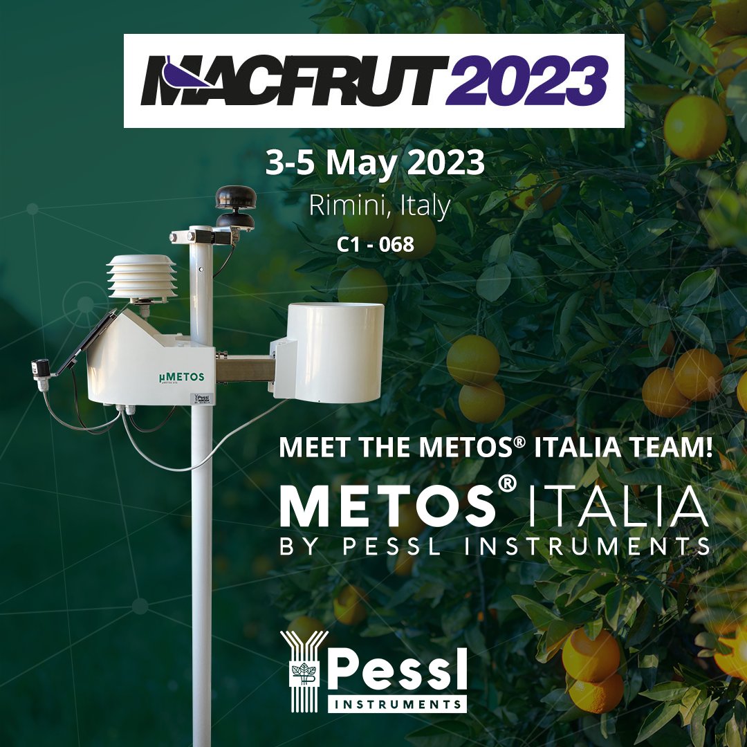 metos_austria's tweet image. METOS Italia by Pessl Instruments invites you to Macfrut 2023!

At this year&apos;s Macfrut 2023 we will focus on water management and frost forecasting.

See you at Expo Centre Rimini, stand C1 - 068 📍

📅 3.5. - 5.5.2023

#metositalia #irrigationsolutions #frostforecasting