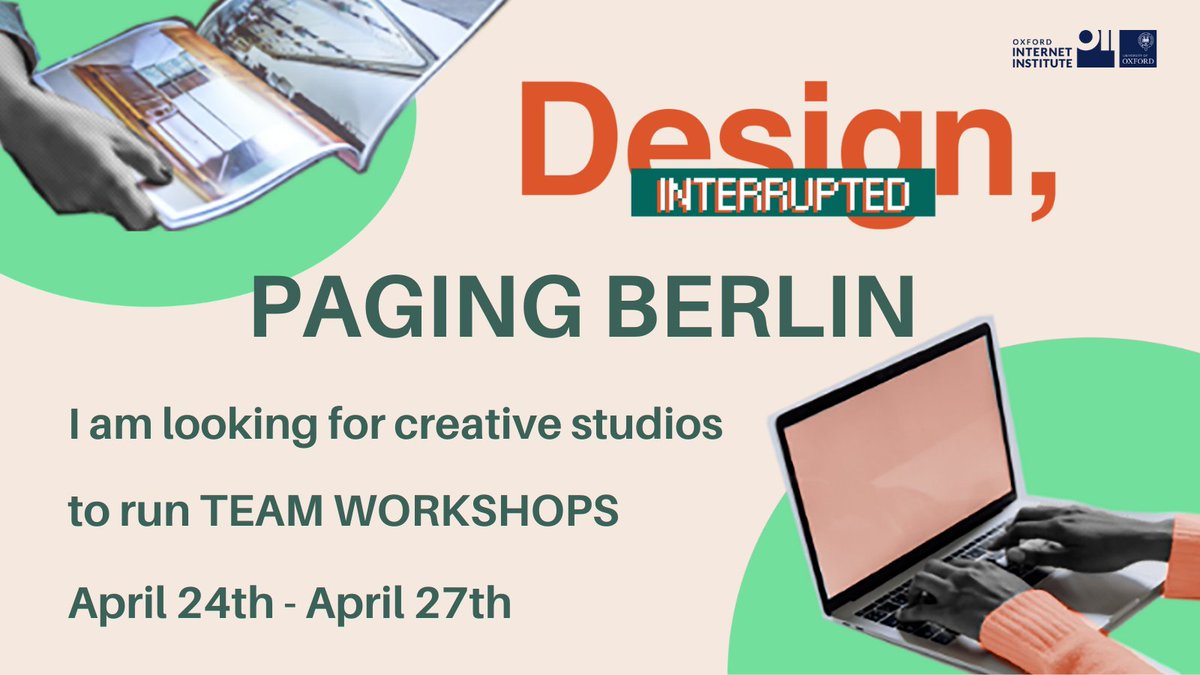 I've got a few slots left for next week! Creatives in #Berlin I am looking to run workshops on how you use AI in design  April 24th-27th. 

Sign up here: design-interrupted.com/workshop