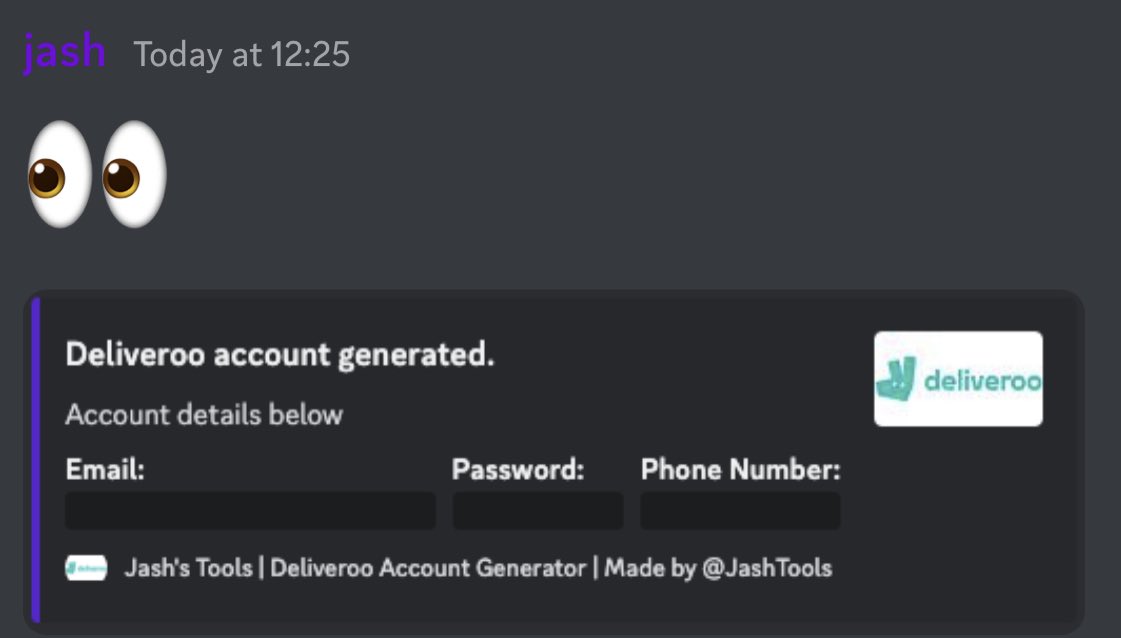 JashTools's tweet photo. Account generator for everyone’s favourite food delivery service ✅

Build coming soon.

Join the discord in bio! https://t.co/9ncpJQ1qpm