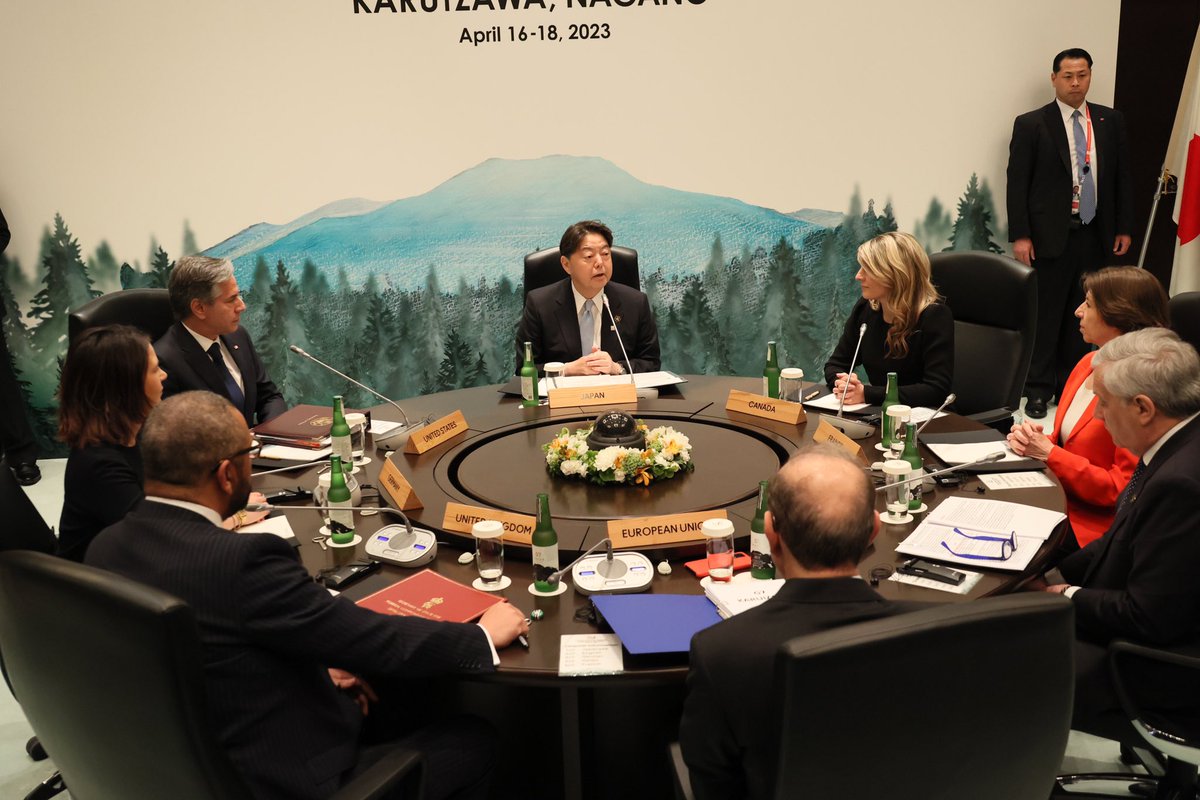 The unity of the G7 is what makes it strong. Every foreign minister’s meeting involves working sessions where we coordinate our approach.

On the agenda this time: our support to Ukraine, the de-escalation of tensions in the Indo-Pacific and the situation in Iran.