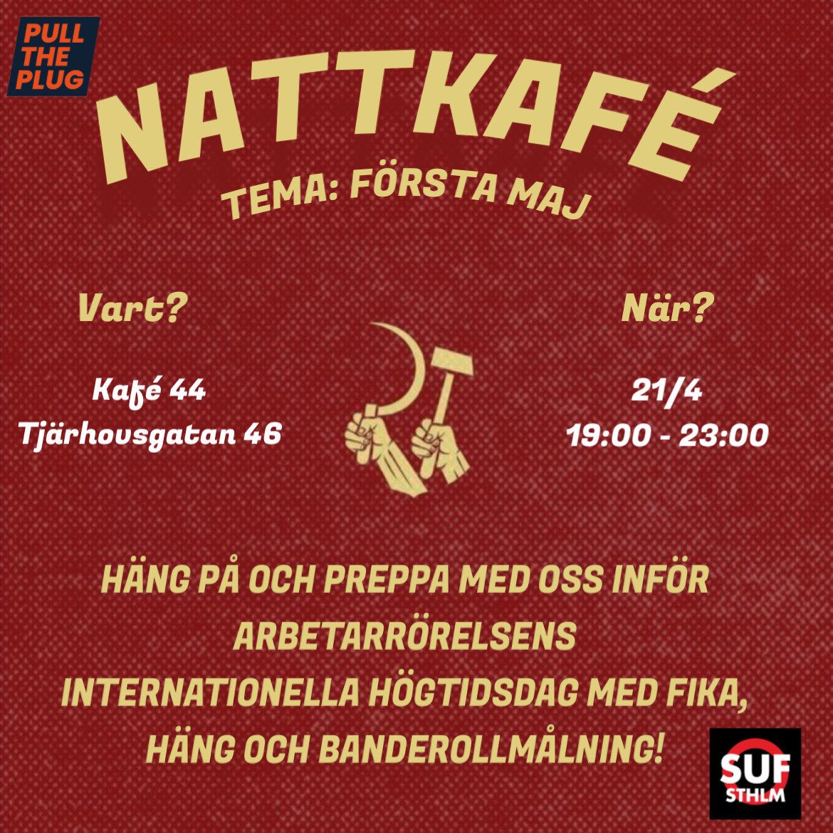 SUFsthlm's tweet photo. Välkommna på ännu ett nattkafé! https://t.co/SQ5cSTijQP