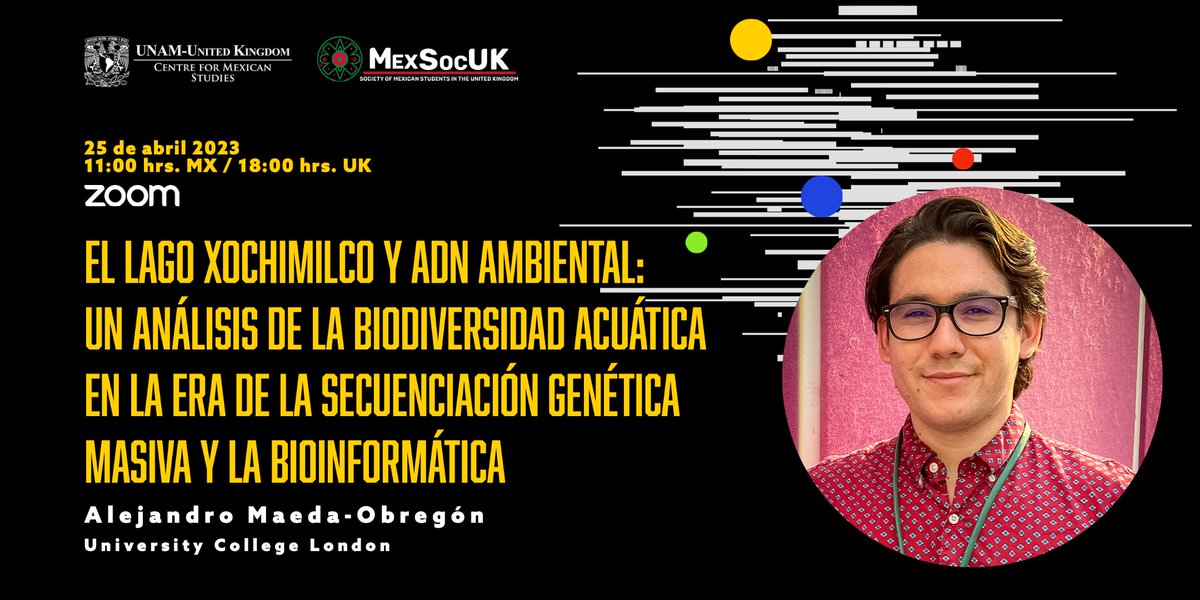 ¿Sabías que los ecosistemas acuáticos mexicanos se encuentran bajo presiones ambientales severas causadas por la actividad humana?
Acompáñanos a la conferencia de Alejandro Maeda-Obregón
Registro: eventbrite.co.uk/e/575804796647
<a href="/MexSoc_UK/">Society of Mexican Students in the United Kingdom</a> 
<a href="/ucl_mexsoc/">UCL Mexican Society</a>