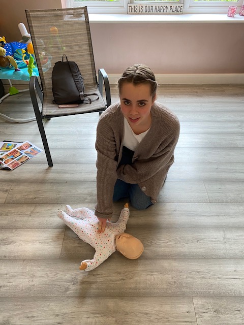 Must give credit to this young lady, who came on the course on Saturday, on her own. 
She wanted to do the course, because she’s starting to babysit. 
15 years old and so proactive. 
Well done Penny, you were brilliant. 
Having a babysitter who knows first aid is such a bonus.