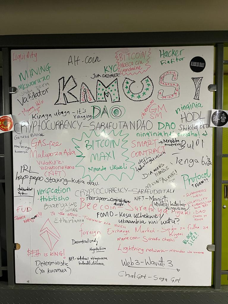 KamusiYaWeb3's tweet image. Let&apos;s do a quick recap of the recently concluded #BitcoinDebate2023. The turnout was amazing, the crowd lively and we&apos;re grateful for the opportunity to be a part of it. The debaters @MasterGuantai
@BrindonMwiine, @kn9ts and Milan @CryptoHubKE did a fantastic job!
#AAD2023