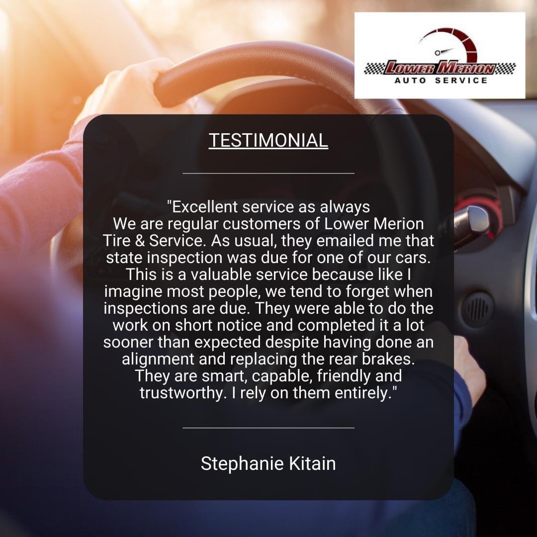 MerionAuto's tweet image. Thank you Stephanie for the fabulous review. We appreciate you taking the time to write one and look forward to seeing you again soon.
 #bestofmainline #AutoInspection #tires #auto #carinspection #cars #automotive #ardmorepa