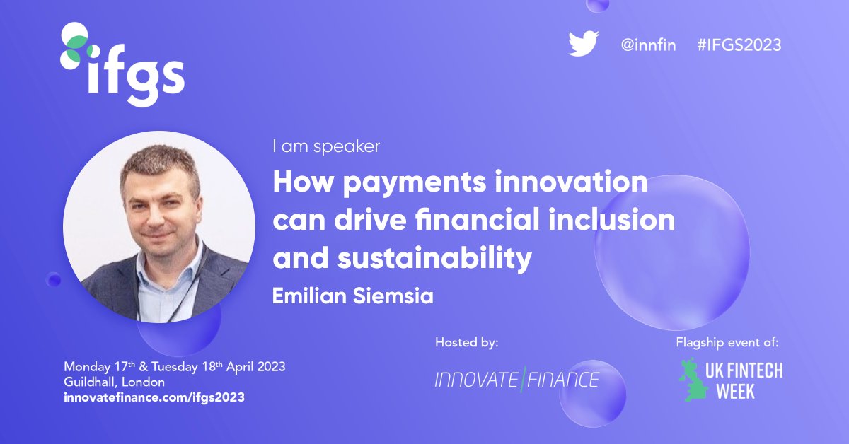 🎉 Exciting news! I'm thrilled to announce that I'll be speaking at the Innovation Global Summit 2023 on April 18th! 🌍💡

I'll be taking part in the panel discussion 'How payments innovation can drive financial inclusion and sustainability' 🤝💸 #IFGS2023 @PlankyOfficial