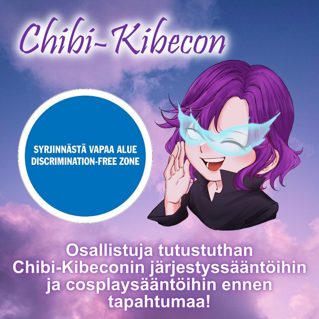 Tapahtuman osallistuja, tutustu ennen tapahtumaa Chibi-Kibeconin järjestyssääntöihin ja cosplaysääntöihin. Nämä löytyvät Kibeconin nettisivulta ja tästä kibecon.com/chibikibecon/
#manga #säännöt #järjestyssäännöt #turvallisuus #turvallinentila #kirjastocon #kibecon