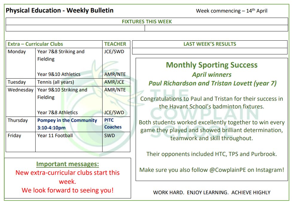 Our PE weekly bulletin - Monday 17th April 2023.