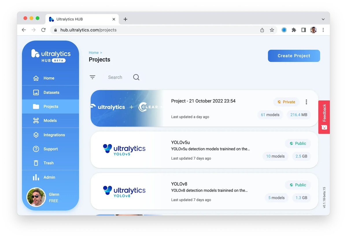 GlennJocher's tweet image. 🎉 Exciting news! YOLOv8 is now available on Ultralytics HUB! Experience the latest advancements in object detection technology with improved accuracy and speed. Get started now: buff.ly/3An94H3 🚀 

#Ultralytics #YOLOv8 #ObjectDetection