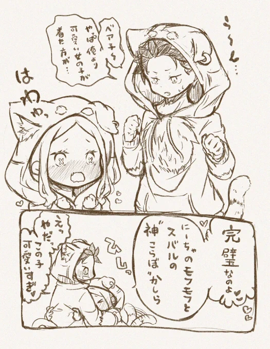 【スバベア】フィギュアのやつ可愛すぎて描いたやつ 