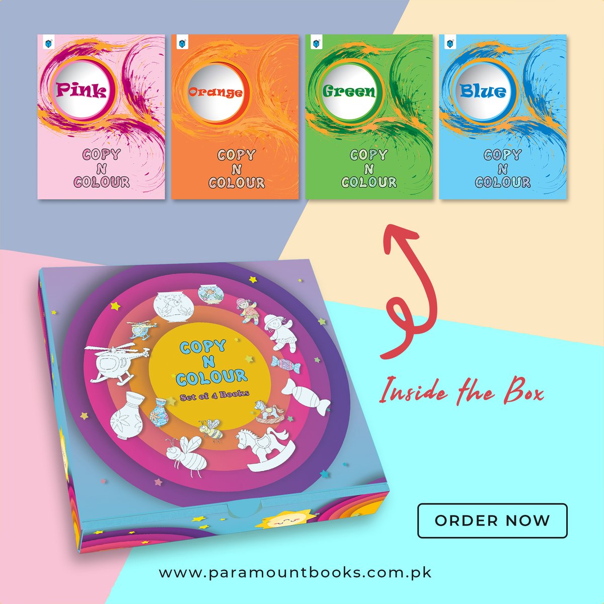 ParamountB's tweet image. 𝑪𝒐𝒑𝒚 𝒏 𝑪𝒐𝒍𝒐𝒓 (𝑺𝒆𝒕 𝒐𝒇 4 𝑩𝒐𝒐𝒌𝒔)

𝑺𝒉𝒐𝒑 𝑵𝒐𝒘: paramountbooks.com.pk/product/copy-n…

#ColoringFun #MindfulnessForKids #CreativeThinking #ChildDevelopment #ParamountCopyNColour #EarlyEducation #EngagingActivities #ShapeRecognition #MentalWellness #HealthyHabitsForKids