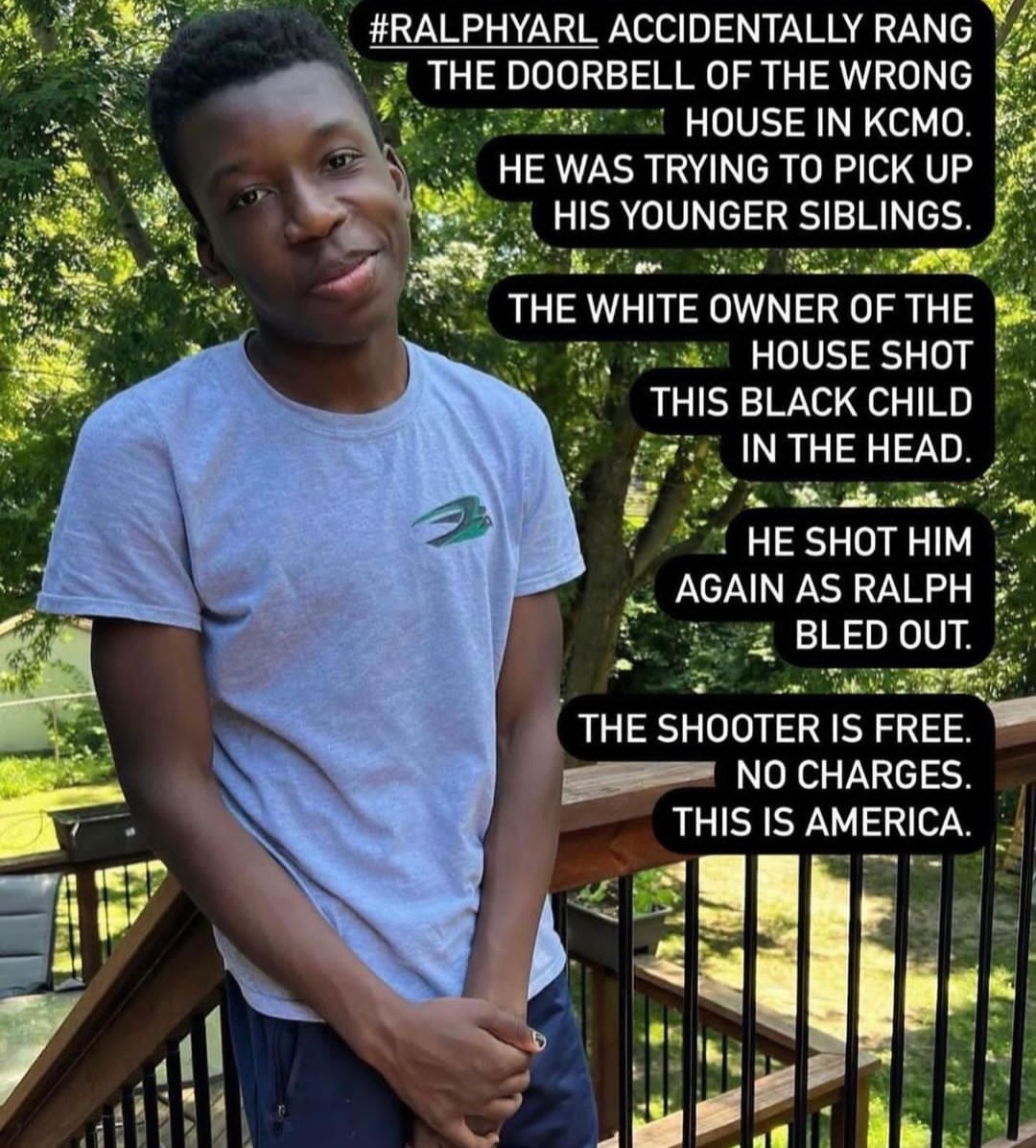 yabaleftonline's tweet photo. 16-year-old shot in the head by homeowner after he rang wrong doorbell to pick his siblings in Kansas https://t.co/vWlLNOCI2Y
