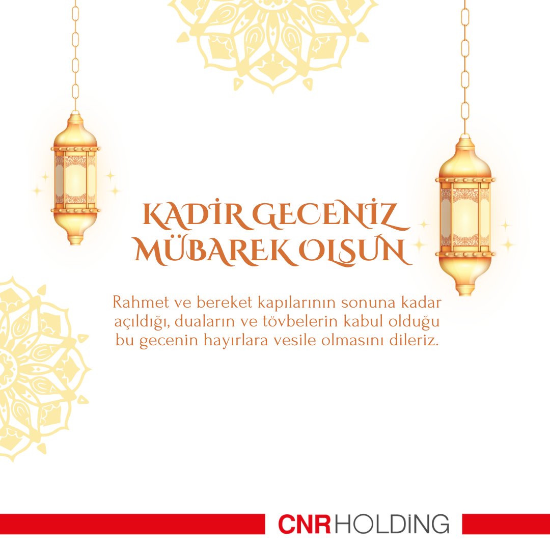 Kadir Geceniz Mübarek Olsun.

#cnrholding #kadirgecesi