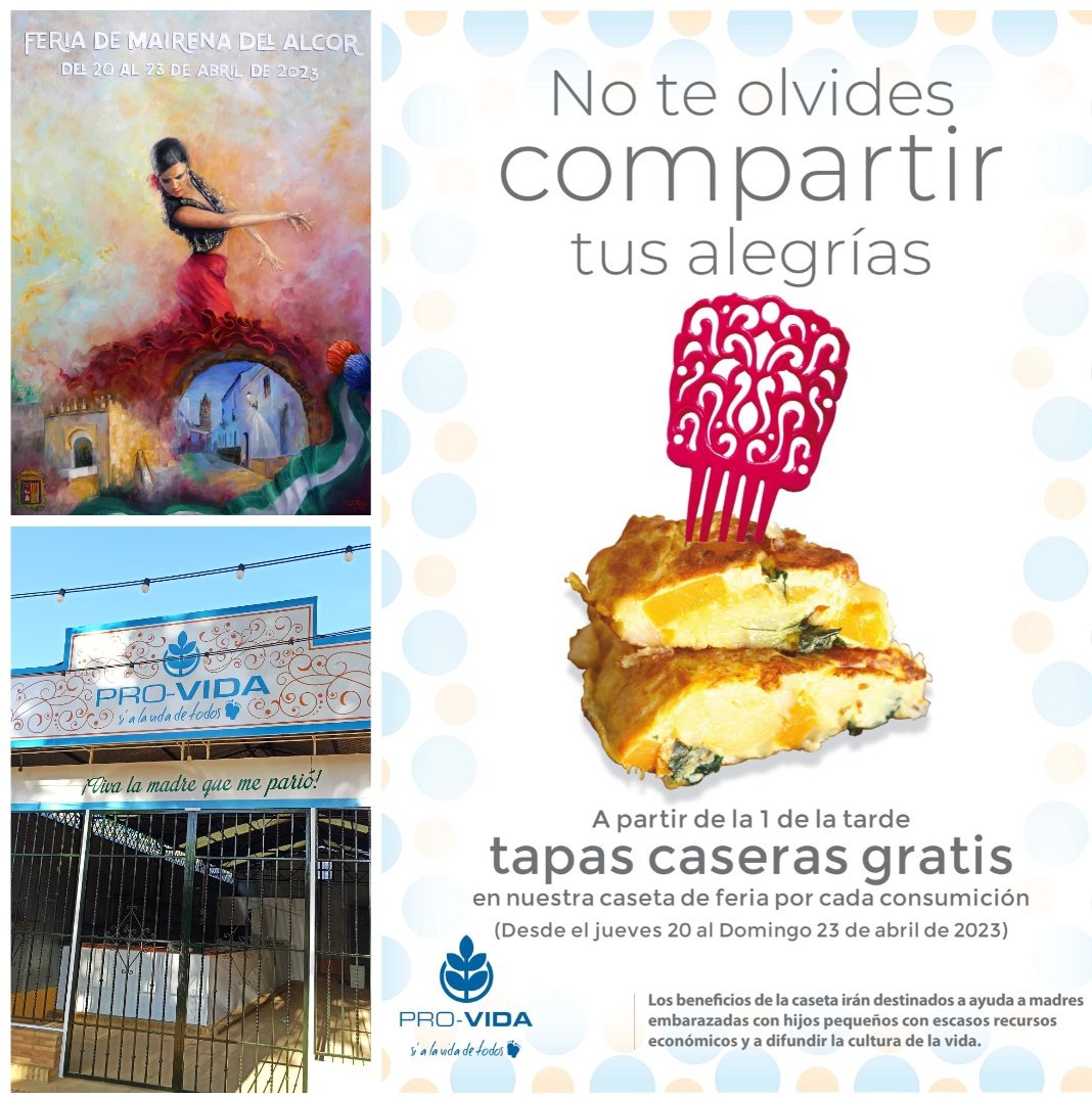 providamairena's tweet photo. La Feria de Mairena del Alcor es la primera y más antigua de las ferias de Andalucía. Fue fundada en 1441 por concesión del rey Juan II de Castilla. 
La Asociación Pro-Vida de la localidad tiene una caseta en dicha feria desde el año 1990, siendo una de las más animadas,🔽 https://t.co/dAKGGoYuZC
