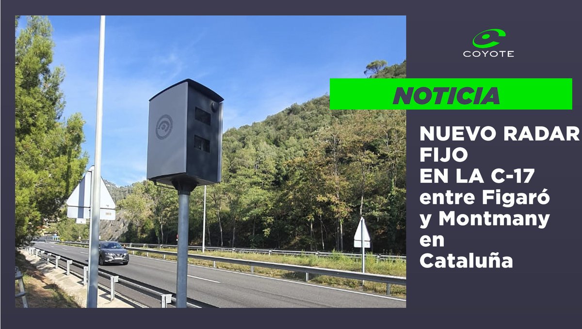 Coyote_ES's tweet photo. NUEVO RADAR en #Catalunya en la C-17. Ya lo tenemos incluido en nuestro avisador de radares Coyote. #trafico #SCT https://t.co/3HRLB093rT