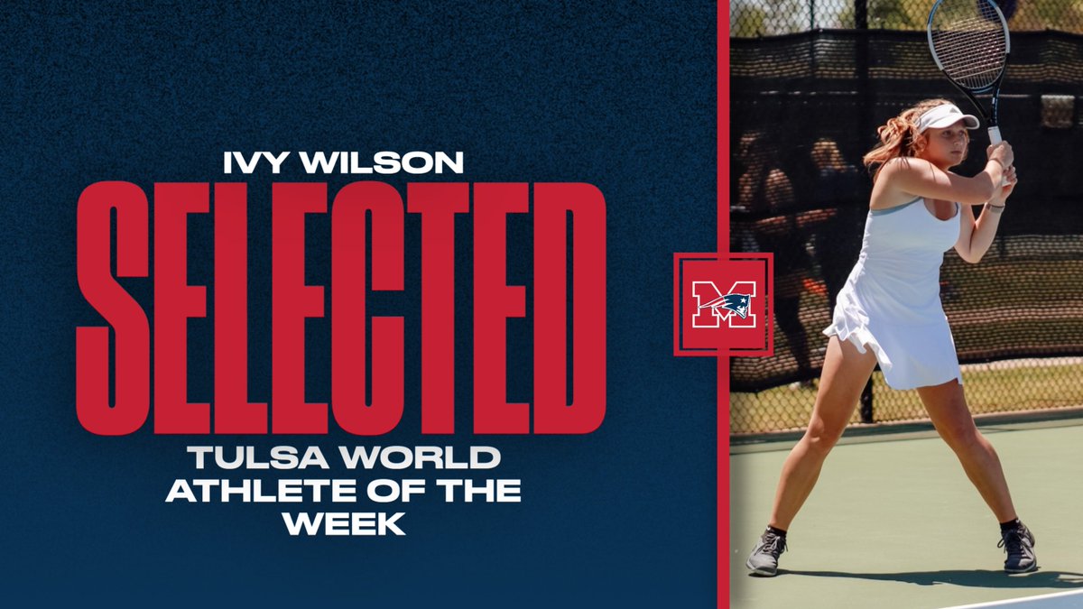 Congratulations to Ivy Wilson for being named the Tulsa World Athlete of the Week for Tennis! #Gopats