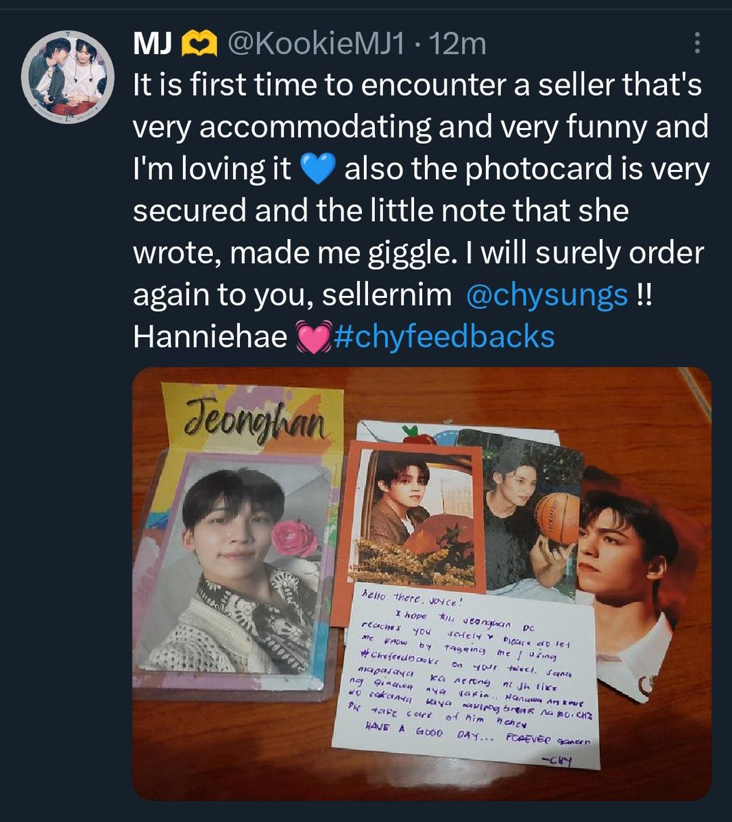 chysungs's tweet photo. Coupranghae 🫶🥹 thank you so much po!! Pinag sisihan ko agad nung wala na nahatid ko na si jeonghan eme ahahahah 
#Chyfeedbacks https://t.co/Narl3HxgxZ