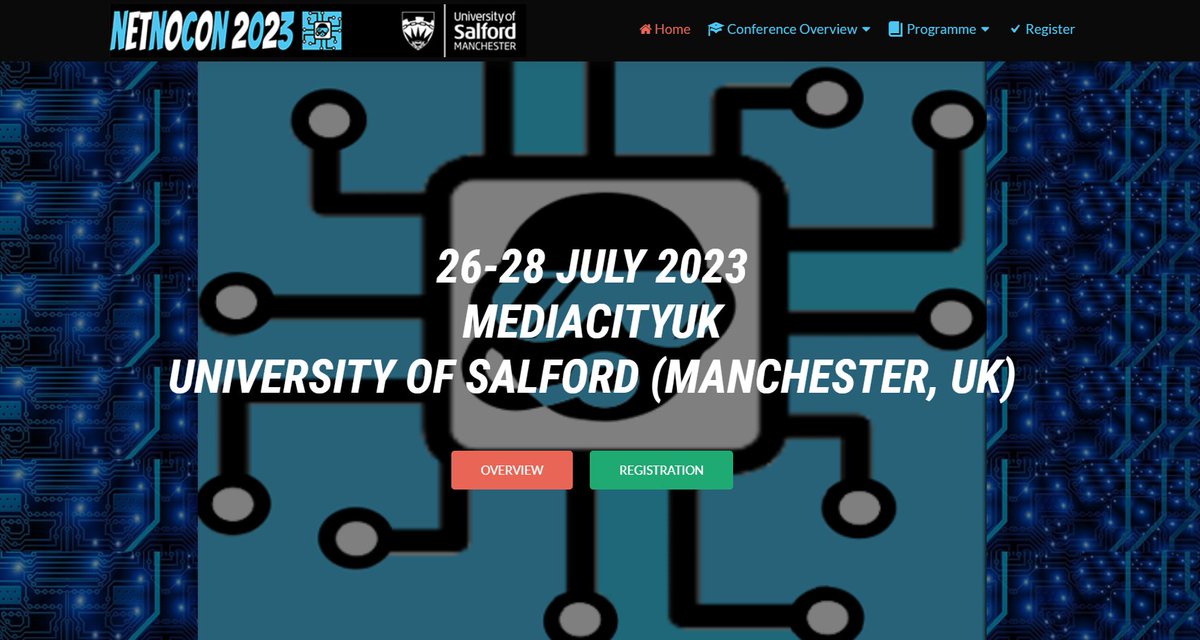 Netnocon (@netnocon) on Twitter photo We're pleased to announce the draft programme for our #Netnocon23 social media conference is released! netnocon.org/programme/ - Conference places and accommodation are selling fast (seriously) so please register soon to avoid disappointment. <a href="/SalfordUni/">University of Salford</a> We're pleased to announce the draft programme for our #Netnocon23 social media conference is released! netnocon.org/programme/ - Conference places and accommodation are selling fast (seriously) so please register soon to avoid disappointment. <a href="/SalfordUni/">University of Salford</a>