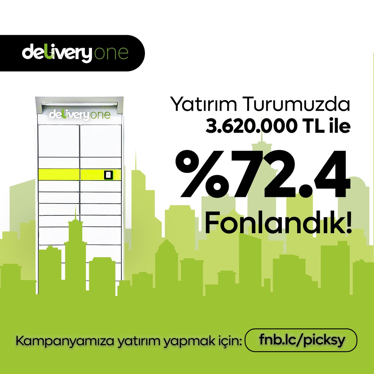 deliveryonetech's tweet photo. Teslimat teknolojilerinin geleceği Delivery One olarak değerli yatırımcılarımızla birlikte yeni nesil yatırım platformu @fonbulucu’da %72.4 fonlandık. 1120 yatırımcımızdan 3.620.000 TL yatırım alarak fonlama heyecanımıza hız kesmeden devam ediyoruz.  https://t.co/m291WCvhix https://t.co/6W6MHsYTfi