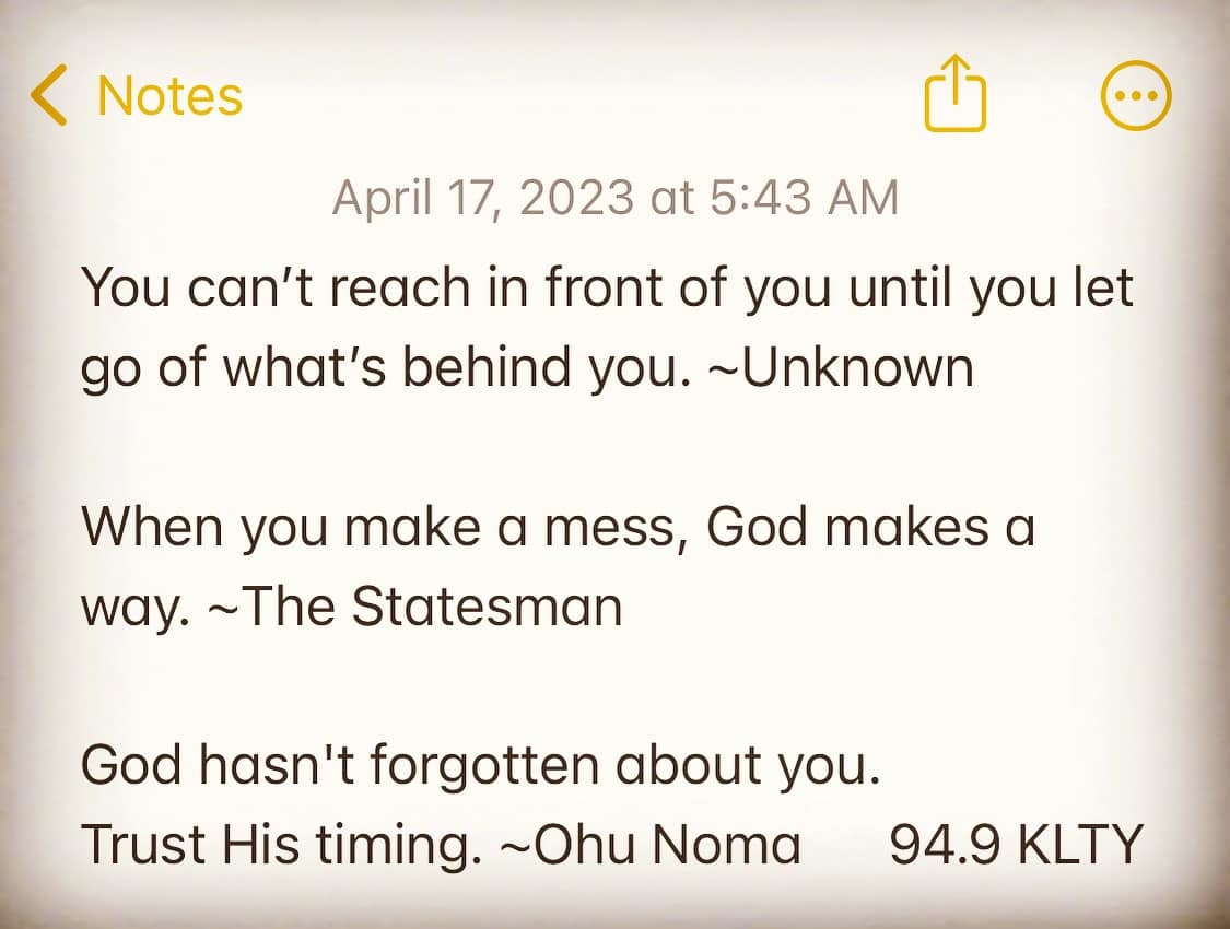 949KLTY's tweet photo. #3Truths from @HudsonIsHere on your Monday! 💕 Tune into @KltyMornings on 94.9 #KLTY for more #inspiration ➡️ https://t.co/V2qPkN55NI 👏 #letgoofthepast #GodMakesAWay #TrustHisTiming #KLTY #LiftYourSpirits #TeamKLTY https://t.co/4SThgZadgE