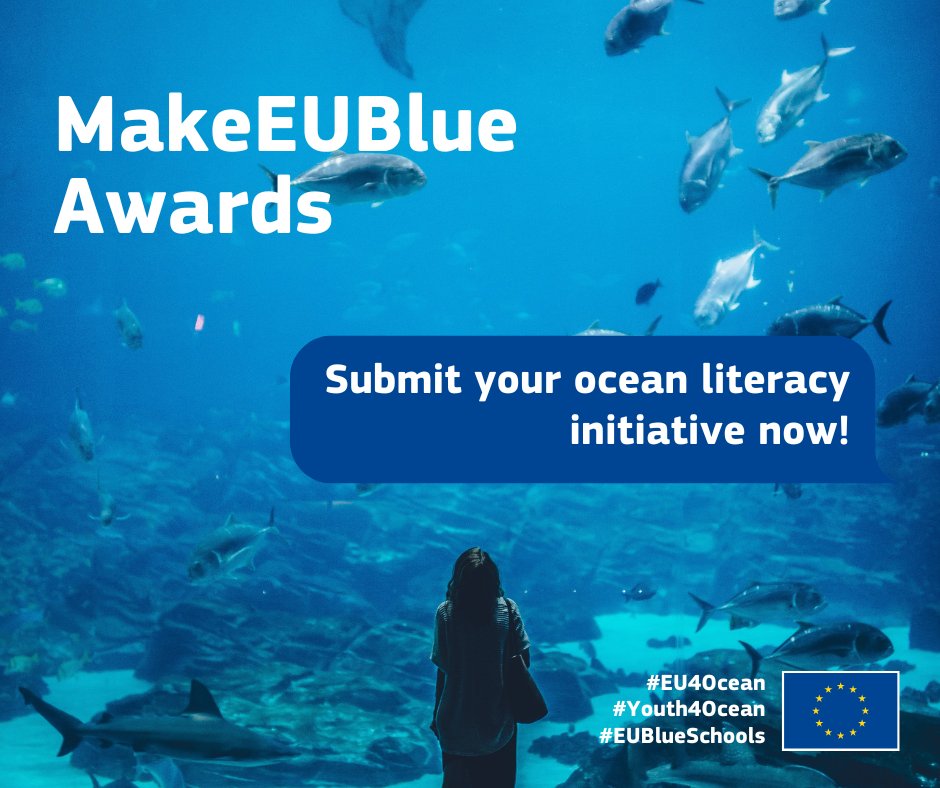 🌊🏆Ready to make a splash with your ocean literacy project?

Apply for the #MakeEUBlue Awards and win an official certificate, handmade trophy &amp; financial reward!

Submit your initiative before 1 May👇
maritime-forum.ec.europa.eu/en/node/10297

#EU4Ocean #Youth4Ocean #EUBlueSchools #oceanliteracy
