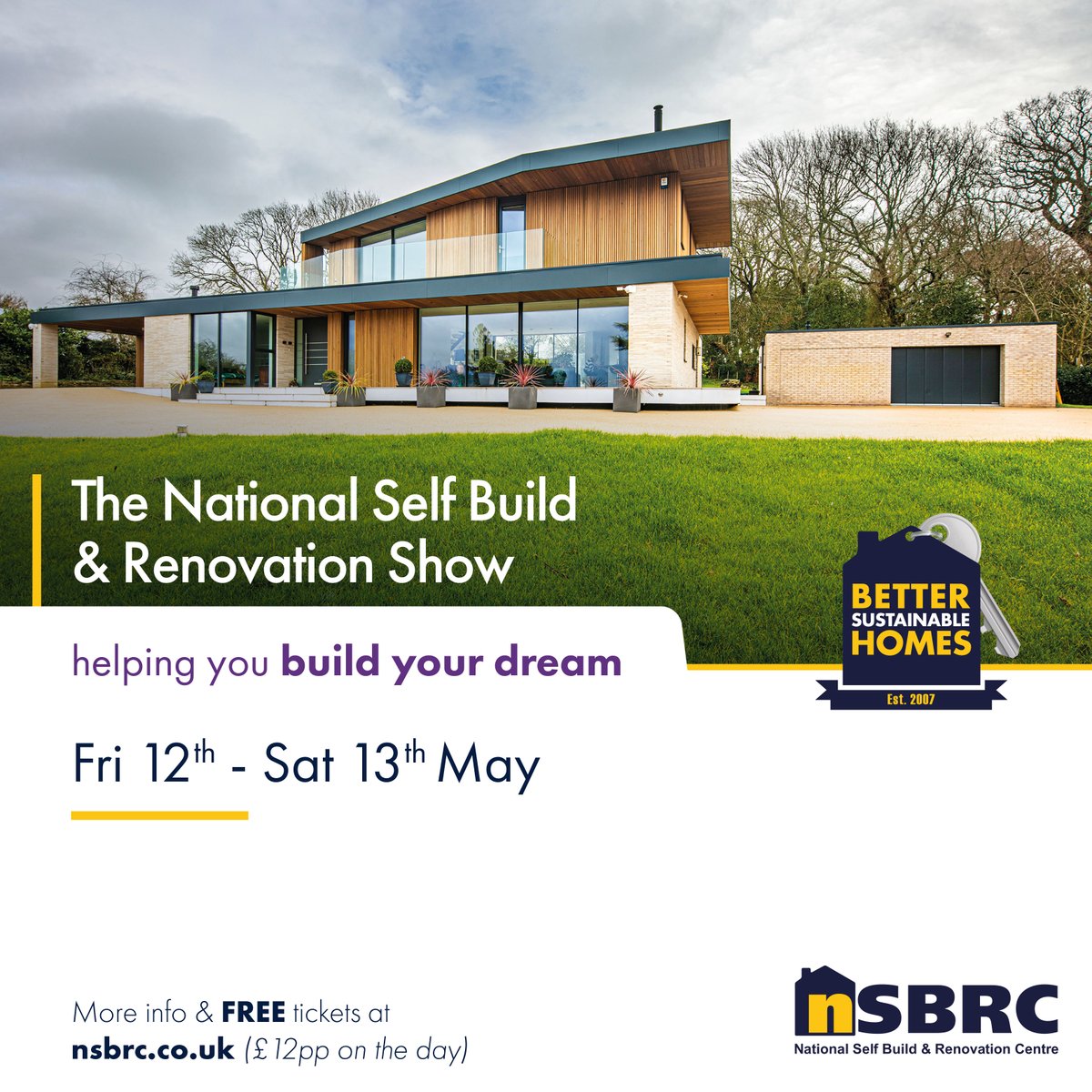The National Self Build &amp; Renovation Centre (NSBRC) May Show offers two full days of master-classes, case studies, seminars and, of course, we'll be there to chat about your self-build project. Come and say hi! Free tickets: nsbrc.co.uk/whats-on/our-e…
<a href="/NSBRC/">NSBRC</a>