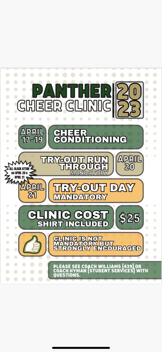 MUST HAVE A PHYSICAL TO ATTEND!