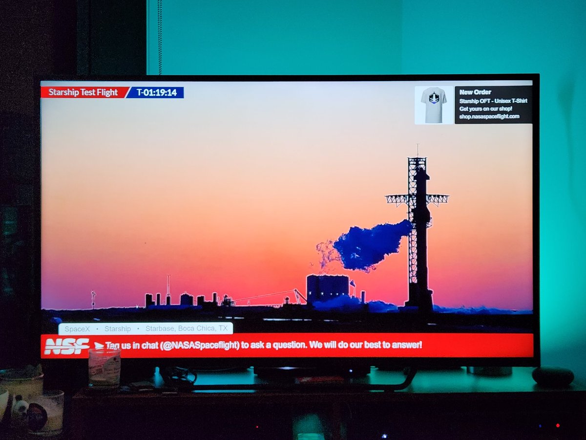 Phill_In_Space's tweet photo. Go @SpaceX Go Starship. Some amazing footage in the early hours of the day with the sunrise. @clemiere is watching too. So freaking excited!!!! https://t.co/PgyE8juihn