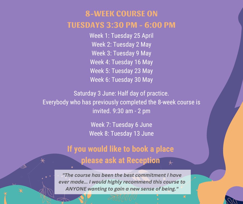 LAST CHANCE TO BOOK!
Feeling stressed? Overwhelmed? Or anxious &amp; fretful if so register for our #mindfulness course with Farah Govani starting on Tuesday 25th April at 3:30 pm. To book contact the Centre on 020 8668 0974 

#mindfulness #sechc #charity #cancer #purley #croydon