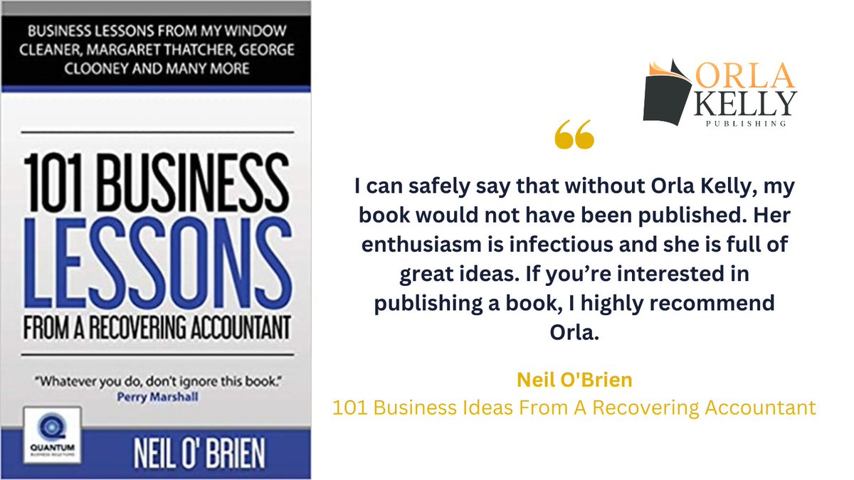Have you had a #bookidea but don't know where to start in getting it published?

Here is what Neil O'Brien, Author of '101 #Business Ideas From A Recovering Accountant' had to say about how his book idea came about &amp; how I helped make his idea a reality!

youtube.com/watch?v=CxX37Q…
