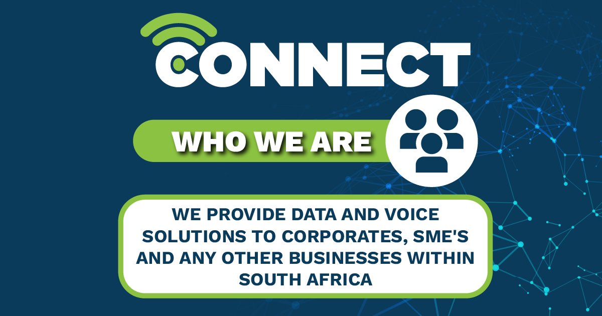 ConnectInstacom's tweet photo. Why you need us?
We provide data and voice solutions to corporates, SME's and any other businesses within South Africa.

Get in contact with us today to see how we can help you: info@instacomconnect.co.za https://t.co/mmFuQO71Tc