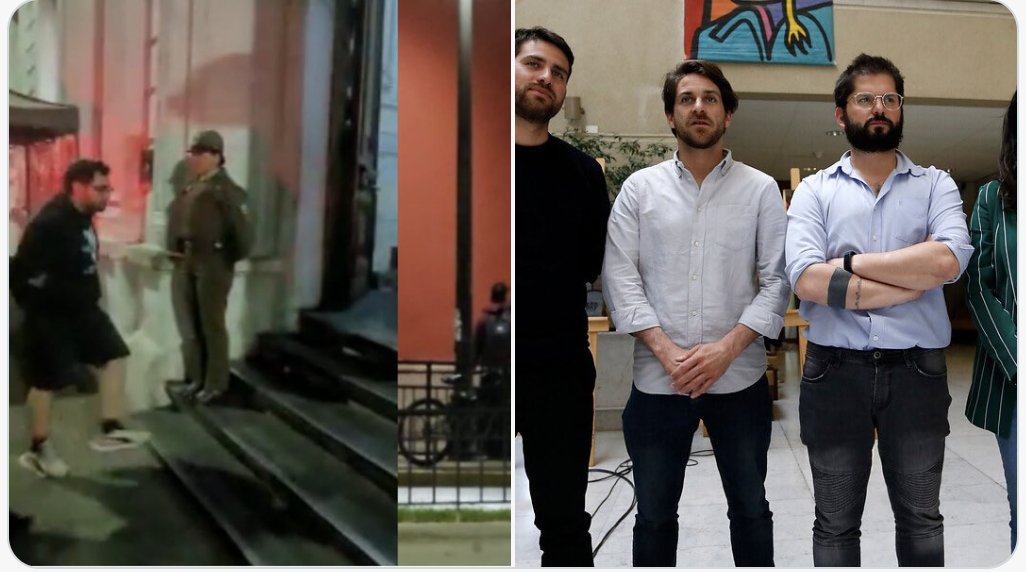 tere_marinovic's tweet photo. Profesor que saltaba torniquetes, ahora vandaliza Iglesia (lugar de culto y patrimonio) Pues bien
- Boric, Winter,Yeomans y Diego Ibáñez le anunciaron visita mientras estuvo detenido
- Lo victimizaron a él, mientras acusaban a carabineros de asesinos
#LoDijimos
#QueNoSeTePase https://t.co/hZCPE8x4wP