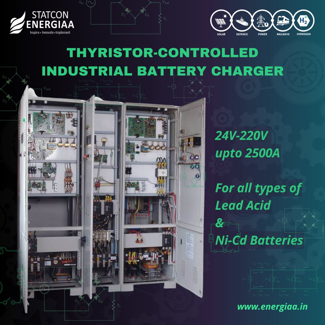 Statcon Energiaa provides reliable power solutions for critical loads with 20k+ DC systems supplied, powering DMRC, Lucknow, and Jaipur Metro Rail for 20 years. Learn more about their Industrial Battery Chargers at energiaa.in/.../power-prod… 
#reliablepower #StatconEnergiaa