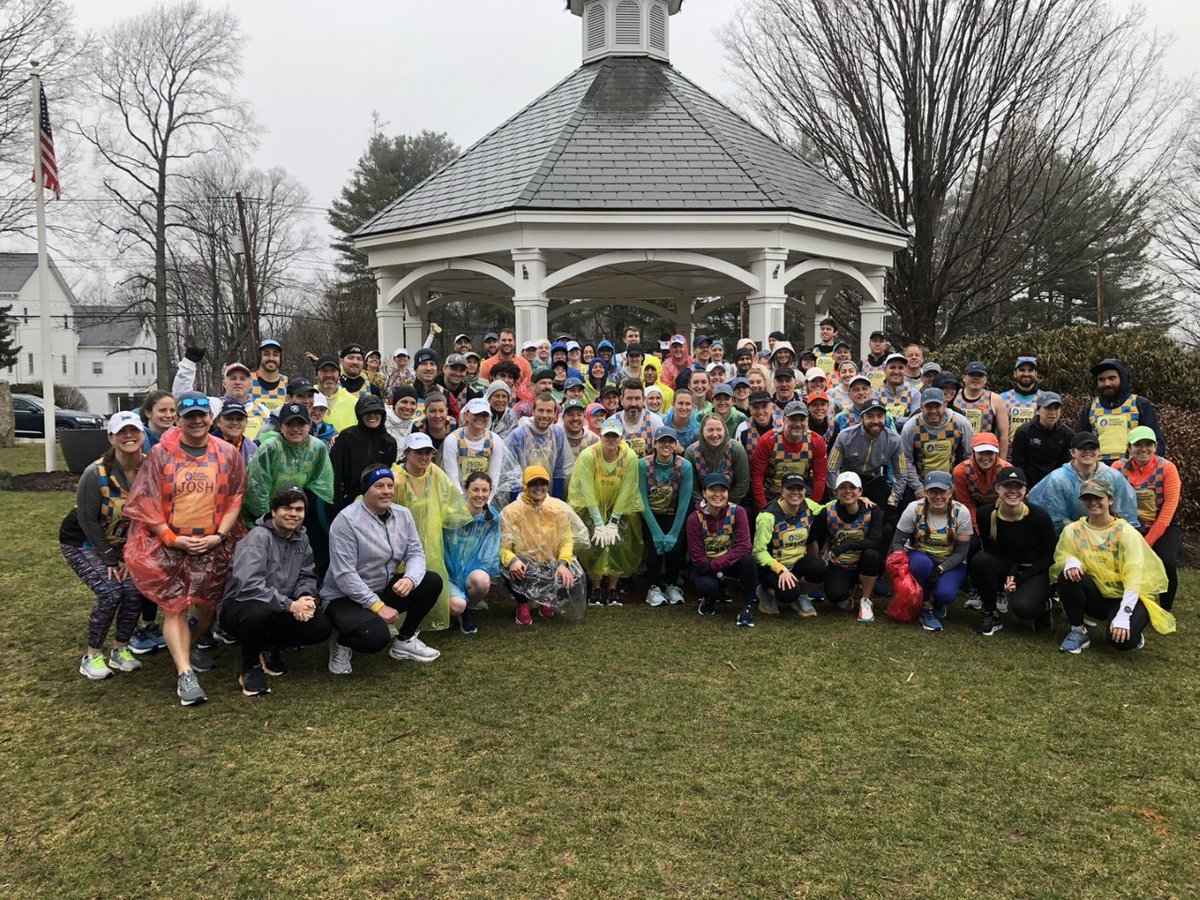 BostonChildrens's tweet photo. Happy Marathon Monday! ✨ Good luck to our 200 #MilesforMiracles runners in the @BostonMarathon today. 🏁 Keep an eye out for their checkered singlets and follow us for live updates and photos! 💙💛  Support the team and learn more about #MilesforMiracles: https://t.co/9ZSCuiWjQM https://t.co/HjVS3oqdcA