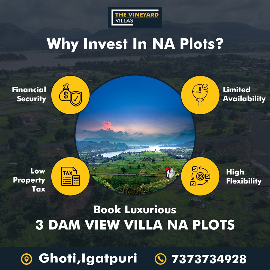 VillasVineyard's tweet image. Invest in NA plots and get easy returns 
📍 Ghoti ,Igatpuri 
 👉 18+ Amenities beyond your expectations 
Book your villa plot now 
contact us  +917373734928 
. 
.  
#vineyardvillas #villasigatpuri #Igatpuri #villas #realestate #villa #luxury #architecture #travel #luxurylifestyle