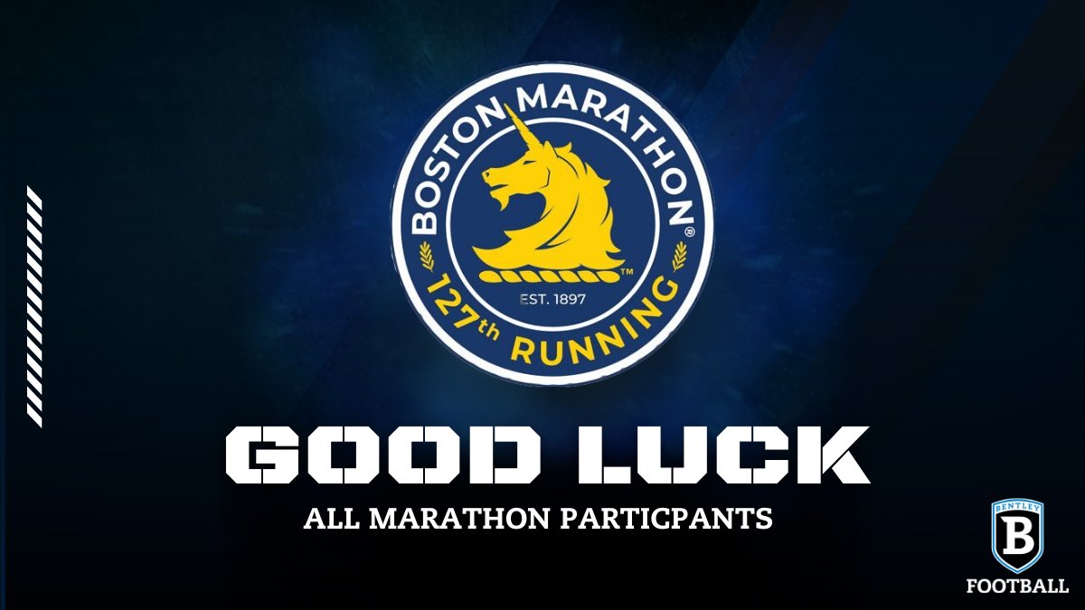 FootballBentley's tweet image. Good Luck to all participating in the 127th running of the @bostonmarathon  

A special shout out to our very own Associate AD/SWA @cfinn22 

#BeAForce #bentleyu #BostonMarathon