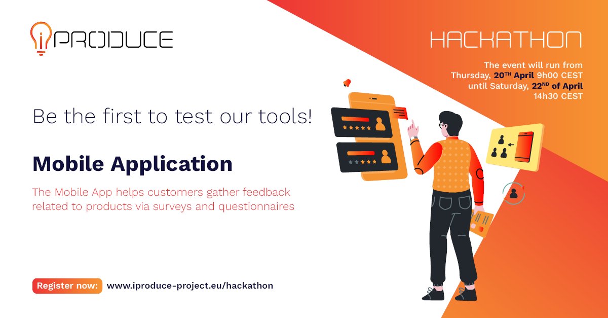 The <a href="/iPRODUCE_EU/">iPRODUCE Project</a> Mobile Application allows product creators to collect feedback on their products by interacting directly with potential customers.

Register today for the Hackathon
👉lnkd.in/djiE8ebR