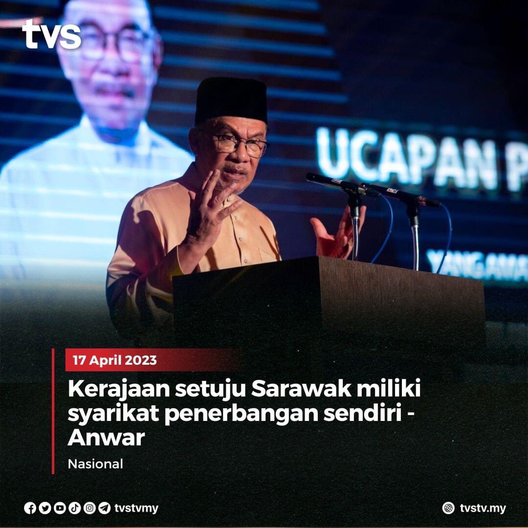 RashidYusoff11's tweet photo. TERNOW-PM @anwaribrahim melalui pentadbiran Kerajaan Perpaduan setuju utk Sarawak mempunyai syarikat penerbangan sendiri. https://t.co/F0s1hR6XIJ