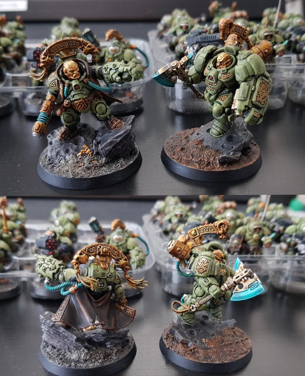 Finally! 20 warriors, Kahl and Champion pretty much done! I still have 3 Pioneers and some terrain to paint, but shhhh I'm getting them done. 

#WarhammerCommunity #LeaguesofVotann #Warhammer40k