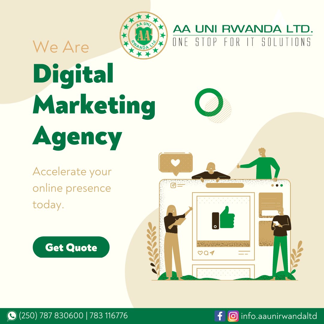 Nowadays, people want to learn before buying and be educated instead of pitched.

Want to GROW YOUR BUSINESS ONLINE

Say Hello At 0787-830600 | 0783-116776 or E-mail: info@aaunirwanda.com

#Rwanda #Rwandan #RwOT #RwotGain #Rwandans #kigaliupdates #socialmediamarketing